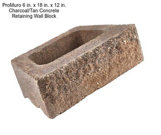 ProMuro 6 in. x 18 in. x 12 in. Charcoal/Tan Concrete Retaining Wall Block