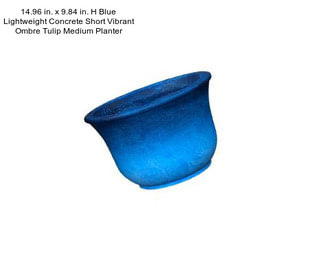 14.96 in. x 9.84 in. H Blue Lightweight Concrete Short Vibrant Ombre Tulip Medium Planter
