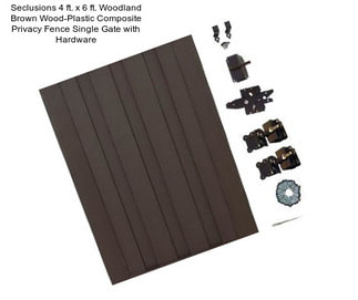 Seclusions 4 ft. x 6 ft. Woodland Brown Wood-Plastic Composite Privacy Fence Single Gate with Hardware