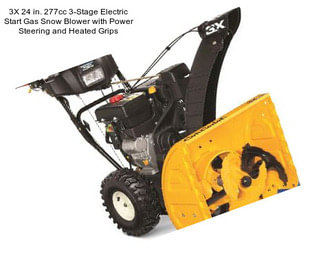 3X 24 in. 277cc 3-Stage Electric Start Gas Snow Blower with Power Steering and Heated Grips