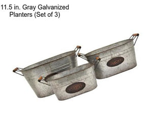 11.5 in. Gray Galvanized Planters (Set of 3)