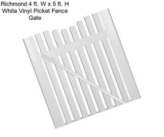 Richmond 4 ft. W x 5 ft. H White Vinyl Picket Fence Gate