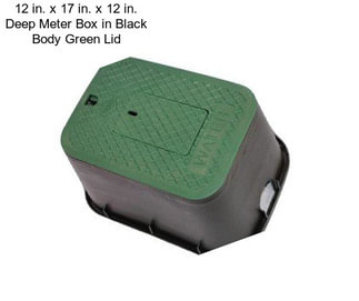 12 in. x 17 in. x 12 in. Deep Meter Box in Black Body Green Lid