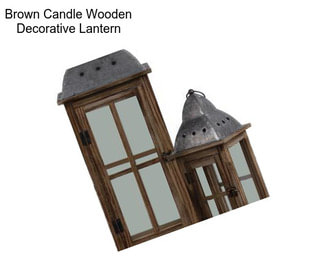 Brown Candle Wooden Decorative Lantern