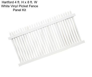 Hartford 4 ft. H x 8 ft. W White Vinyl Picket Fence Panel Kit