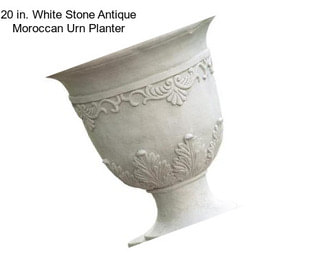 20 in. White Stone Antique Moroccan Urn Planter
