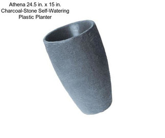 Athena 24.5 in. x 15 in. Charcoal-Stone Self-Watering Plastic Planter