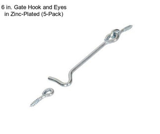 6 in. Gate Hook and Eyes in Zinc-Plated (5-Pack)