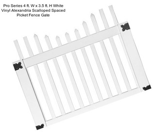 Pro Series 4 ft. W x 3.5 ft. H White Vinyl Alexandria Scalloped Spaced Picket Fence Gate