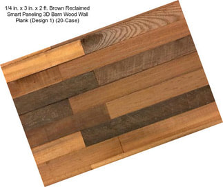 1/4 in. x 3 in. x 2 ft. Brown Reclaimed Smart Paneling 3D Barn Wood Wall Plank (Design 1) (20-Case)