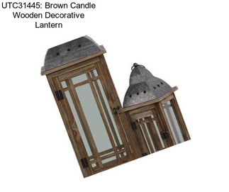 UTC31445: Brown Candle Wooden Decorative Lantern