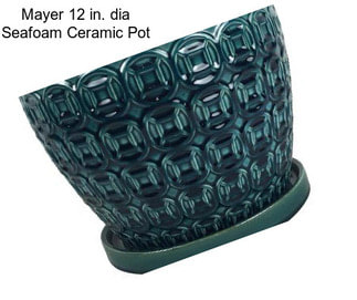 Mayer 12 in. dia Seafoam Ceramic Pot