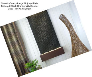 Classic Quarry Large Nojoqui Falls Textured Black Granite with Copper Vein Trim Kit Fountain