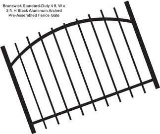 Brunswick Standard-Duty 4 ft. W x 3 ft. H Black Aluminum Arched Pre-Assembled Fence Gate