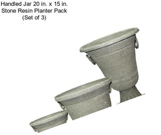 Handled Jar 20 in. x 15 in. Stone Resin Planter Pack (Set of 3)
