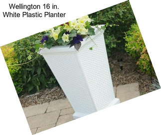 Wellington 16 in. White Plastic Planter