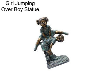 Girl Jumping Over Boy Statue