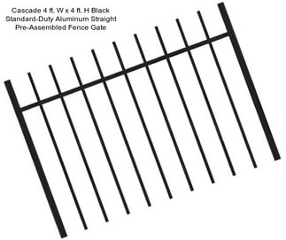 Cascade 4 ft. W x 4 ft. H Black Standard-Duty Aluminum Straight Pre-Assembled Fence Gate