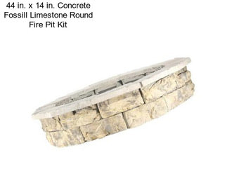 44 in. x 14 in. Concrete Fossill Limestone Round Fire Pit Kit