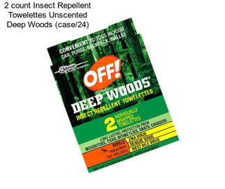 2 count Insect Repellent Towelettes Unscented Deep Woods (case/24)