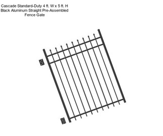 Cascade Standard-Duty 4 ft. W x 5 ft. H Black Aluminum Straight Pre-Assembled Fence Gate