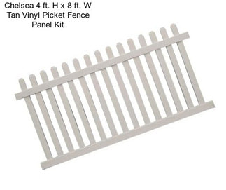 Chelsea 4 ft. H x 8 ft. W Tan Vinyl Picket Fence Panel Kit