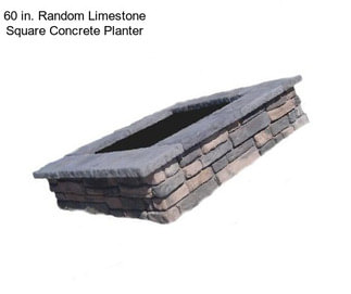 60 in. Random Limestone Square Concrete Planter