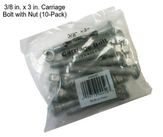3/8 in. x 3 in. Carriage Bolt with Nut (10-Pack)