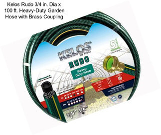 Kelos Rudo 3/4 in. Dia x 100 ft. Heavy-Duty Garden Hose with Brass Coupling