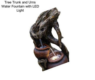 Tree Trunk and Urns Water Fountain with LED Light