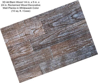 3D Art Barn Wood 1/4 in. x 5 in. x 24 in. Reclaimed Wood Decorative Wall Planks in Whitewash Color (10 sq. ft. / Case)