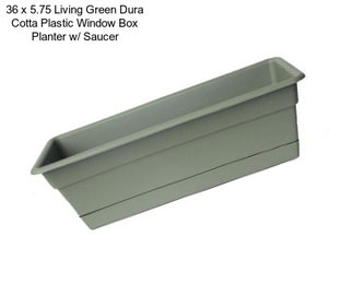 36 x 5.75 Living Green Dura Cotta Plastic Window Box Planter w/ Saucer