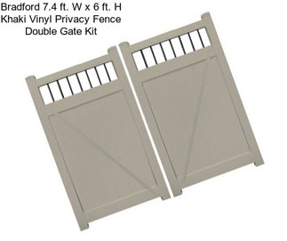 Bradford 7.4 ft. W x 6 ft. H Khaki Vinyl Privacy Fence Double Gate Kit