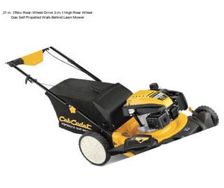 21 in. 159cc Rear-Wheel Drive 3-in-1 High Rear Wheel Gas Self Propelled Walk Behind Lawn Mower