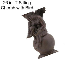 26 in. T Sitting Cherub with Bird