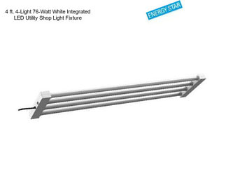 4 ft. 4-Light 76-Watt White Integrated LED Utility Shop Light Fixture