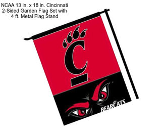 NCAA 13 in. x 18 in. Cincinnati 2-Sided Garden Flag Set with 4 ft. Metal Flag Stand