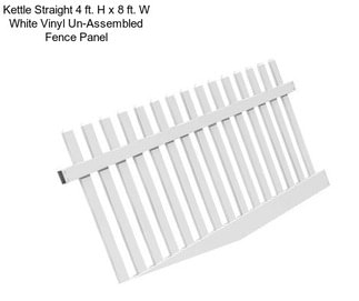 Kettle Straight 4 ft. H x 8 ft. W White Vinyl Un-Assembled Fence Panel