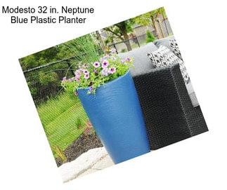 Modesto 32 in. Neptune Blue Plastic Planter
