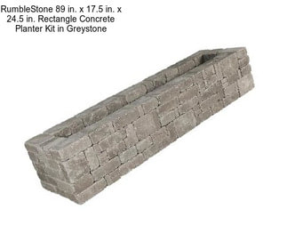 RumbleStone 89 in. x 17.5 in. x 24.5 in. Rectangle Concrete Planter Kit in Greystone