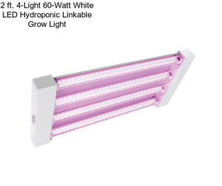 2 ft. 4-Light 60-Watt White LED Hydroponic Linkable Grow Light