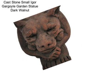 Cast Stone Small Igor Gargoyle Garden Statue Dark Walnut