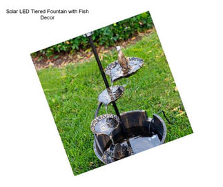 Solar LED Tiered Fountain with Fish Decor