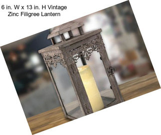 6 in. W x 13 in. H Vintage Zinc Filigree Lantern