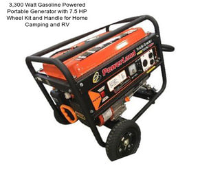 3,300 Watt Gasoline Powered Portable Generator with 7.5 HP Wheel Kit and Handle for Home Camping and RV