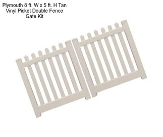 Plymouth 8 ft. W x 5 ft. H Tan Vinyl Picket Double Fence Gate Kit