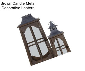 Brown Candle Metal Decorative Lantern