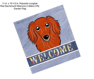 11 in. x 15-1/2 in. Polyester Longhair Red Dachshund Welcome 2-Sided 2-Ply Garden Flag