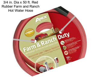 3/4 in. Dia x 50 ft. Red Rubber Farm and Ranch Hot Water Hose