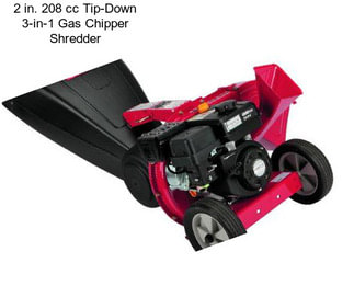 2 in. 208 cc Tip-Down 3-in-1 Gas Chipper Shredder